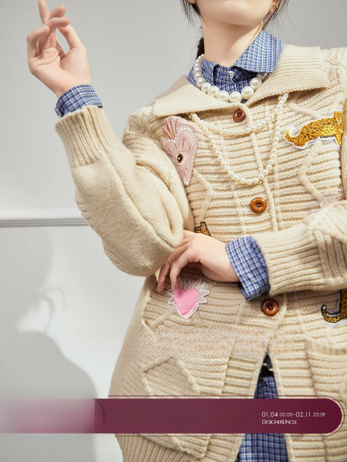 

Uncle Women's Double-Row Buttoned Windbreaker Khaki Briti Sle High-End Outerwear Comfortable Loose Fit Long Sve