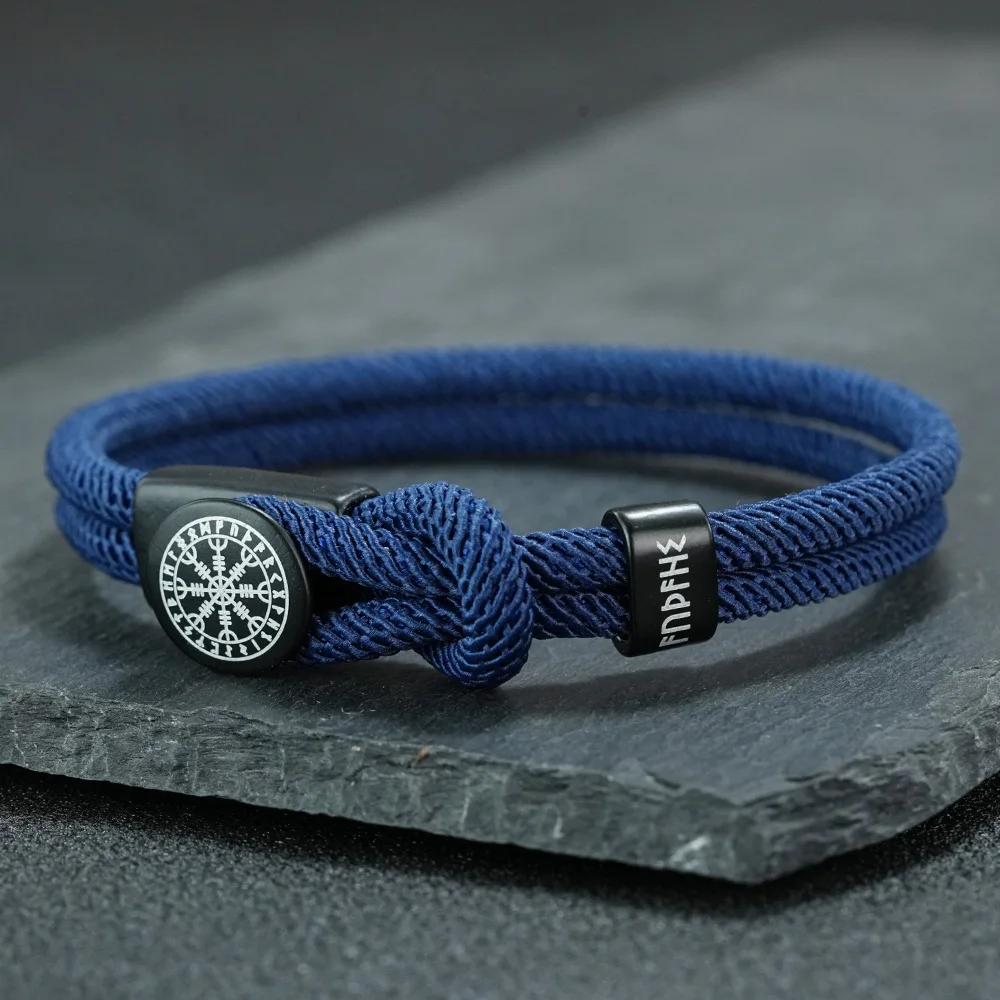 Viking Compass Weaven Luck Red Rope Bracelet Men Handmade Bilayer Grade A String Easy Hook Braslet Husband Perfect Gift Jewelry view 6