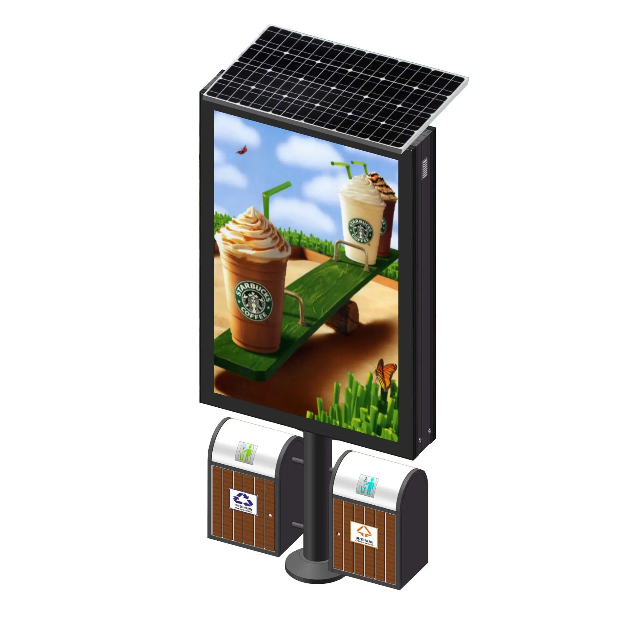 

Energy Saving Outdoor Advertising Light Box Mupi with Solar System