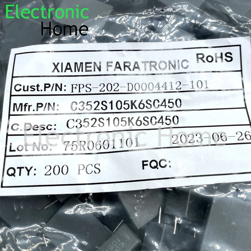 20PCS/LOT FARA Xiamen Farah MKP 1.0uf 105 1uf 450v 400v safety capacitor C352S105K 17x13x7mm foot distance 15mm