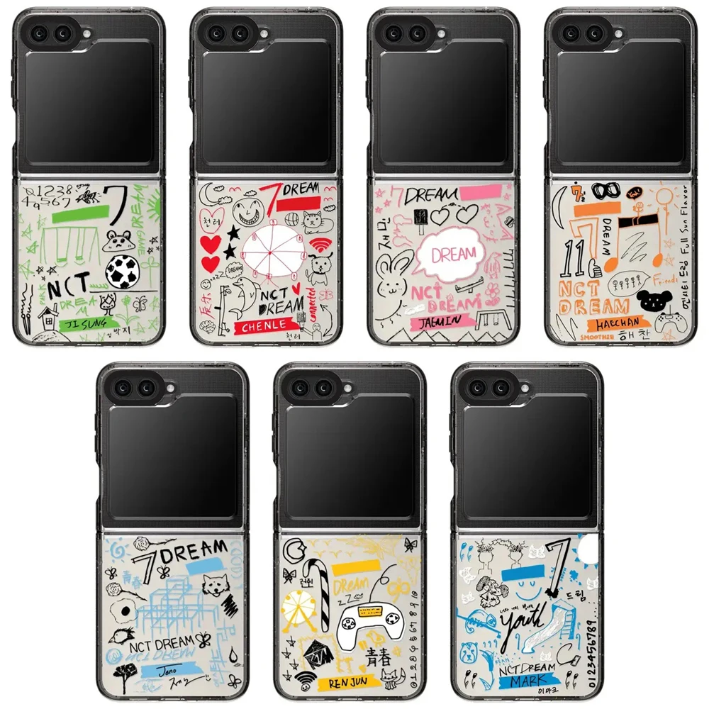 

Kpop Dream Graffiti Phone Case for Samsung Galaxy Z Flip 5 4 3 Back Cover for ZFlip3 ZFlip4 ZFlip5 Hard Case Shell