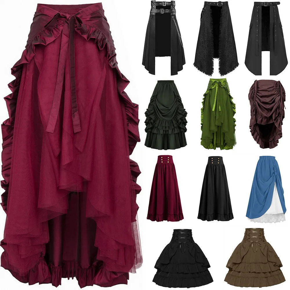 

Carnival Middle East Wi Color Women's Skirt Midi Skirt Medieval Stage Performance Clothing A-Line Dr Commute Sle