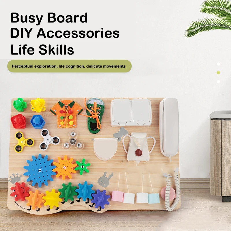 Zajęty pokładzie akcesoria Montessori aktywności pokładzie komponenty życie dziecka umiejętności szkolenia zabawki do wczesnej edukacji DIY zajęty Bord