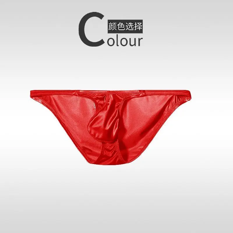Summer Glossy Men Satin Silk Lingerie Panties Plus Size Underwears Sexy Low Waist Briefs