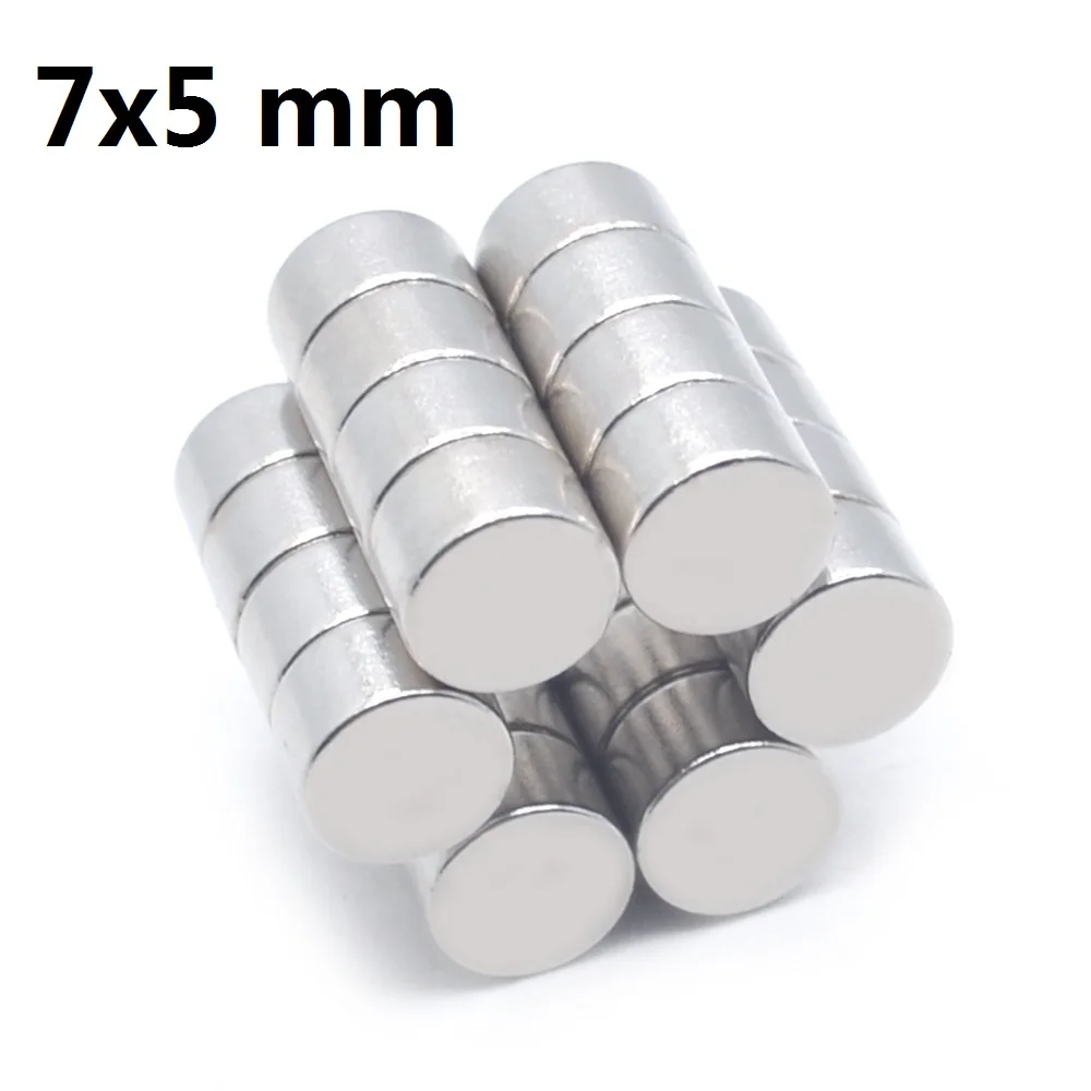 2-1000Pcs 7x5 Neodymium Magnet 7mm x 5mm N35 NdFeB Round Super Powerful Strong Permanent Magnetic imanes Disc new magnet new one