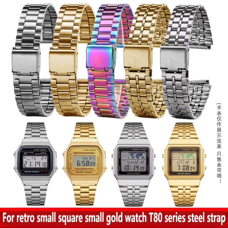 18 مللي متر لسلسلة TIMEX T80 حزام من الفولاذ المقاوم للصدأ TW2W49400 حزام الساعات لسوار كاسيو AE1200WH AE1300 A158WA AE1200 SGW300