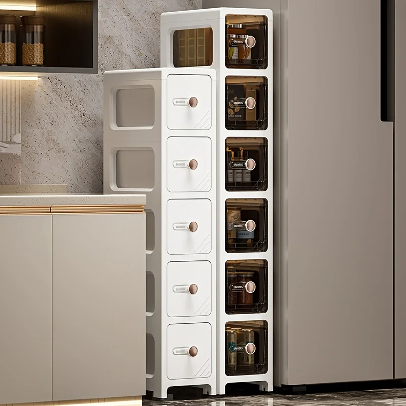 Home Narrow Space Storage Cabinet - Drawer Style - Kitchen Gap Cabinet - Bathroom Storage Cabinet - Bathroom Storage Unit