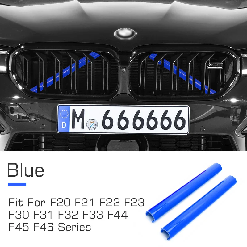 2Pcs Car Front Grille Nose Trim Strips Sport Bar Decoration for BMW F20 F21 F22 F23 F30 F31 F32 F33 F34 F35 F36 F40 F45 F46