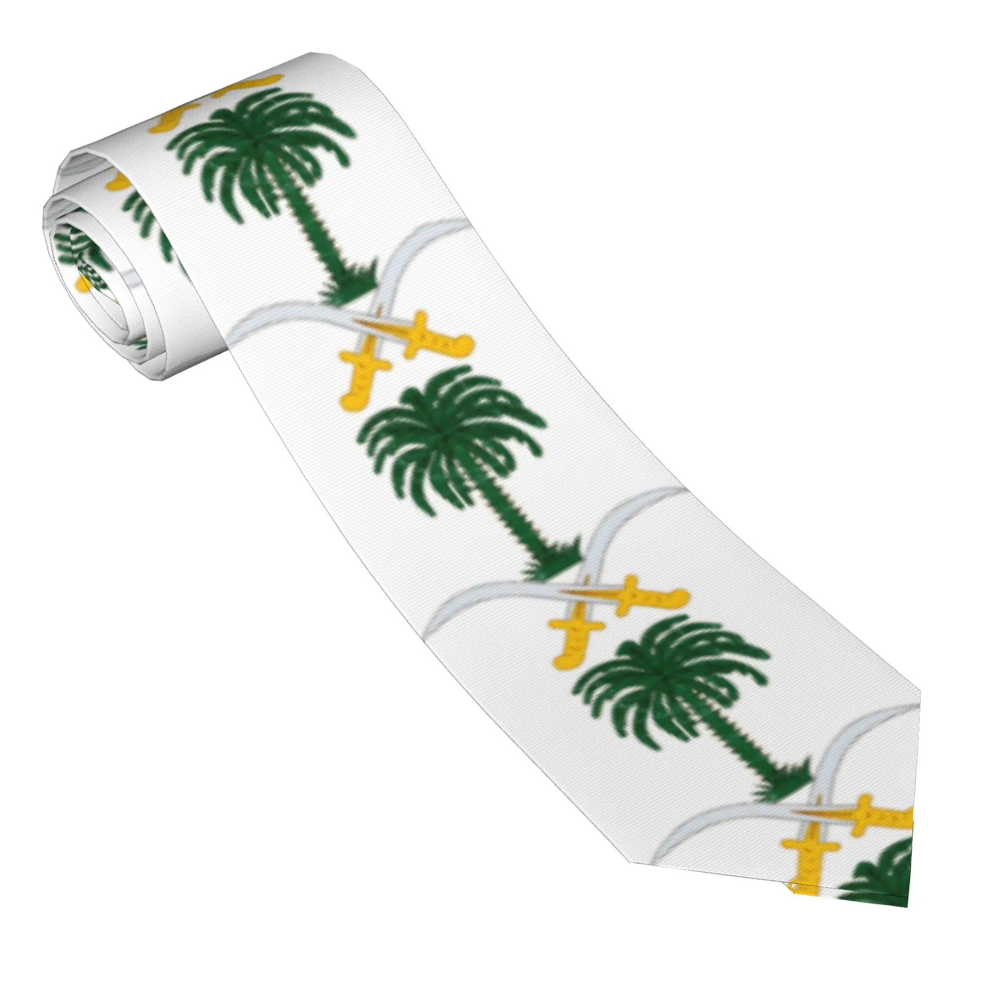 Saudi Arabia Faded Style Flag Tie Daily Wear Party Neck Ties Adult Funny Necktie Accessories High Quality Custom DIY Collar Tie