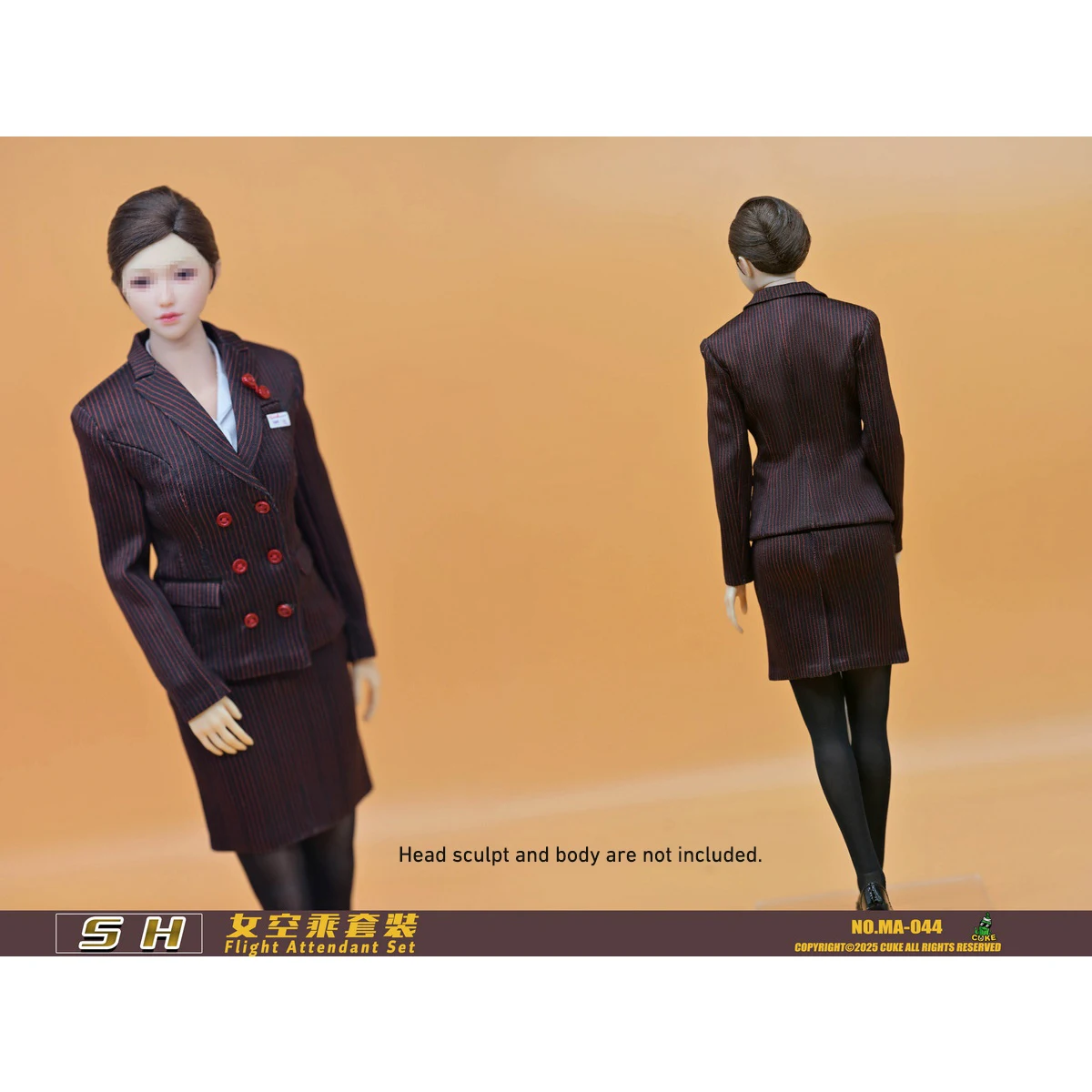 HIPLAY SH The Flight Attendant Set Boneca Roupas Acessório Fit 1/6 Figura de 12 polegadas