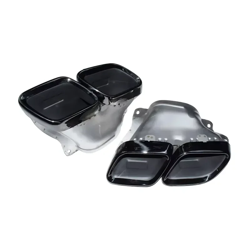 【Durable Practical Daria】 GT63 Stainless Steel Black Rectangular Exhaust Pipe Tip Nozzle Muffler 1.5mm