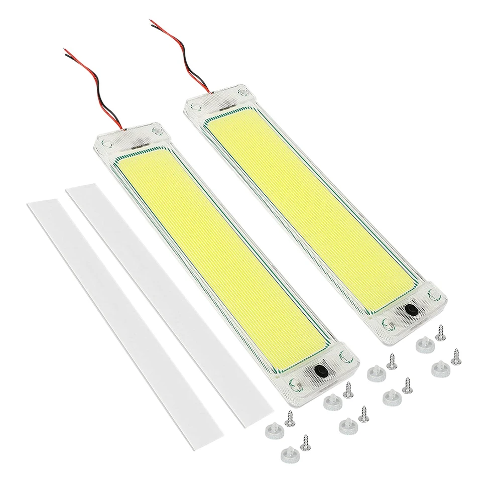 2Pcs 12-24V 108LED Car COB Interior Light Bar Car LED Interior Lights RV Ceiling Dome Lights for Camping Cars Trailers