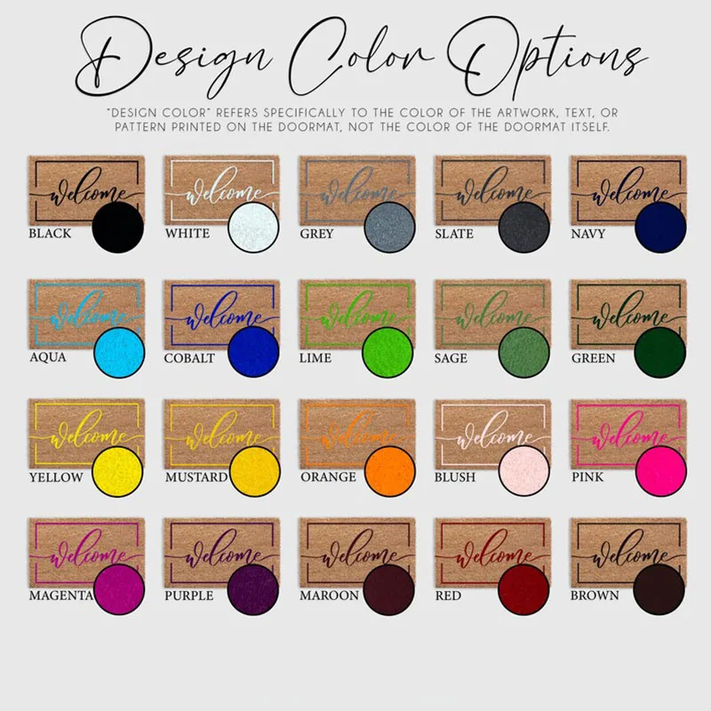 ممسحة مخصصة مع الاسم وتاريخ بناء المنزل تقليد مادة جوز الهند والكتان حدد لون الخط مثالي لحفل الزفاف #5