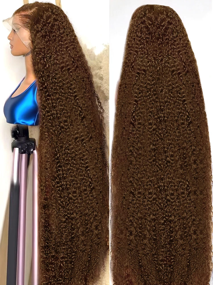 

Deep Curly Human hair Wigs Chocolate Brown 13x4 13x6 Hd Lace Frontal Wig Colored Water Wave Lace Front Wig For Women 30 Inch
