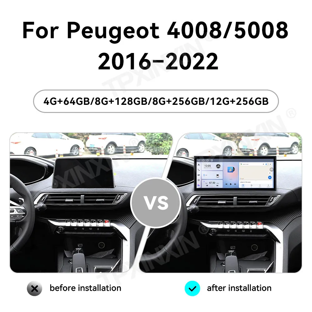 Touch Screen Car Radio For Peugeot 4008 5008 2016-2022 Android GPS Automotive Multimedia Auto Radio Stereo Receiver Head Unit