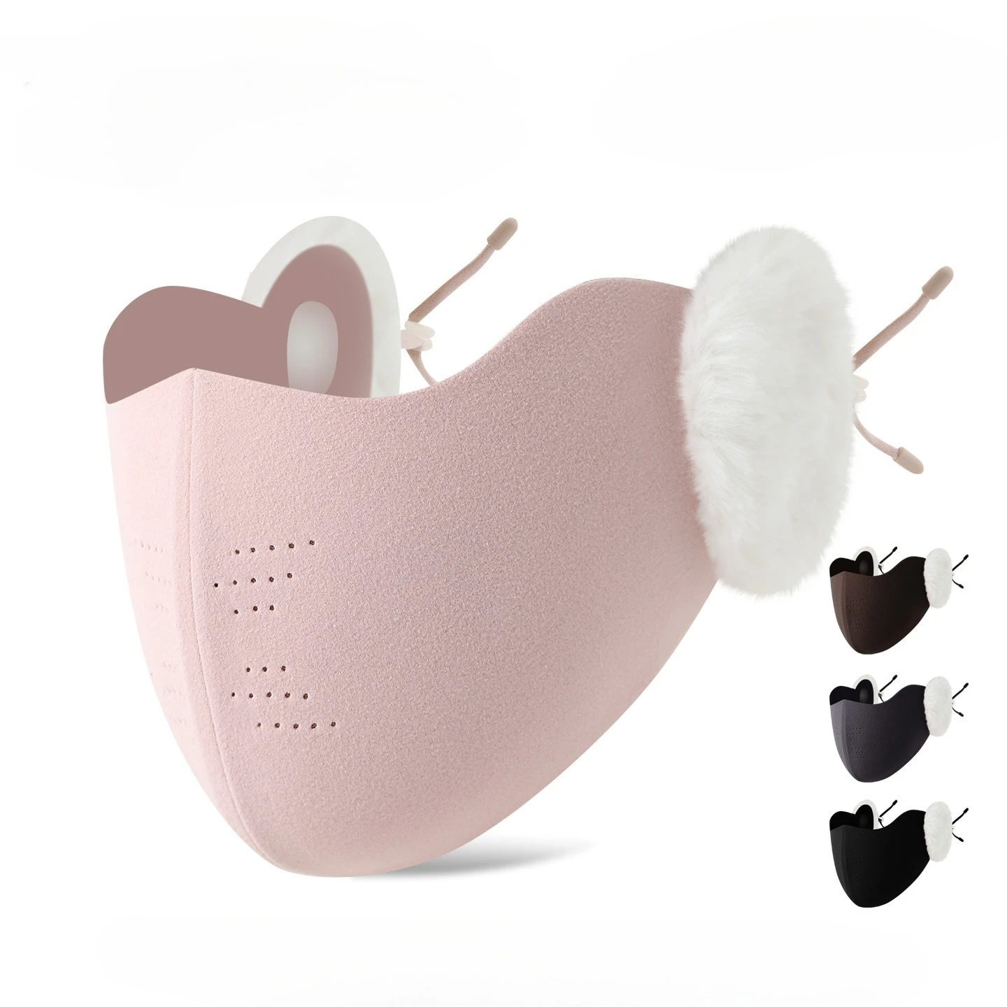 

Осень и зима 2-в-1 теплое оборудование женская бархатная антихолодная маска подставка для ушей высокая красота дышащая маска мужская черная