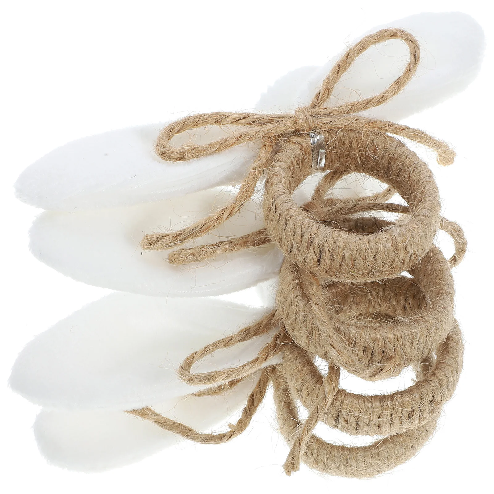 

4pcs Napkin Rings Easter Decorative Buckles Rabbit Ear Shaped Tableware Accessories Material Bright Color Non Fading