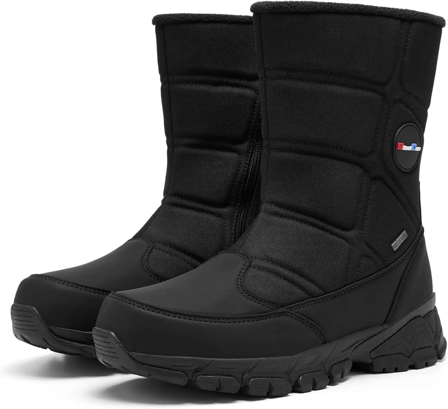 

Men's Winter Waterproof Snow Boots Warm Slip-On Mid-Calf Zipper Lightweight Outdoor Athletic