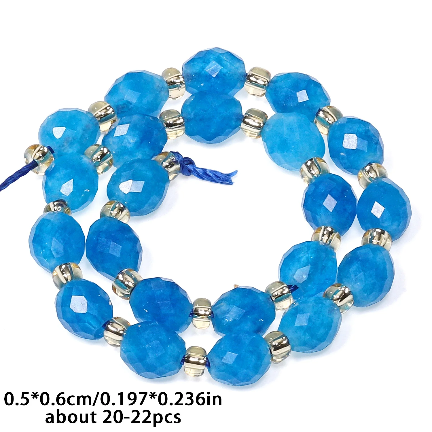 5x6mm Blue Apatite Beads Faceted Oval Shape Beads Loose Spacer Beads for Drop Earring Bracelet Women Jewelry Accessories