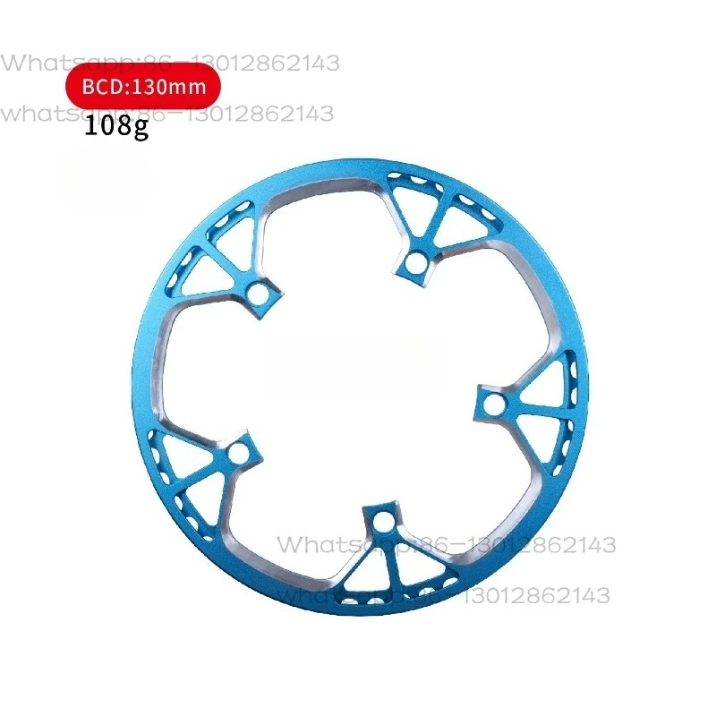 BCD130MM 5-Arm Chain Guard Chainring Aluminum Alloy Folding Bike Chainring 50/52/53/54T Single Chainring with Guard Bike Parts