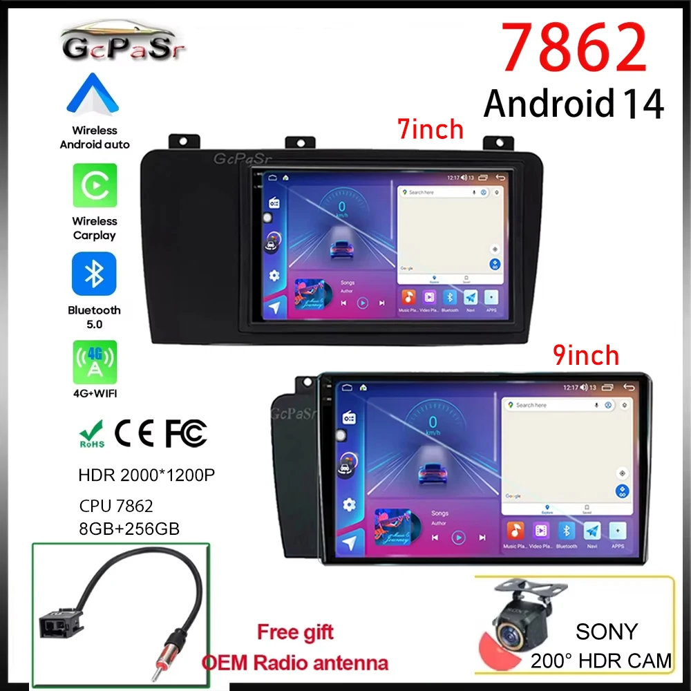 Android For Volvo XC70 V70 S60 2004 - 2009 Car Radio GPS Auto Multimedia Video Player Touchscreen Dashboard BT Carlay Bluetooth