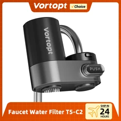 Vortopt Black Faucet Water Filter 350 Gallons 5 stages Drinking Water Purifier Tap Filtration Kitchen Faucets Filtro 2 outlets