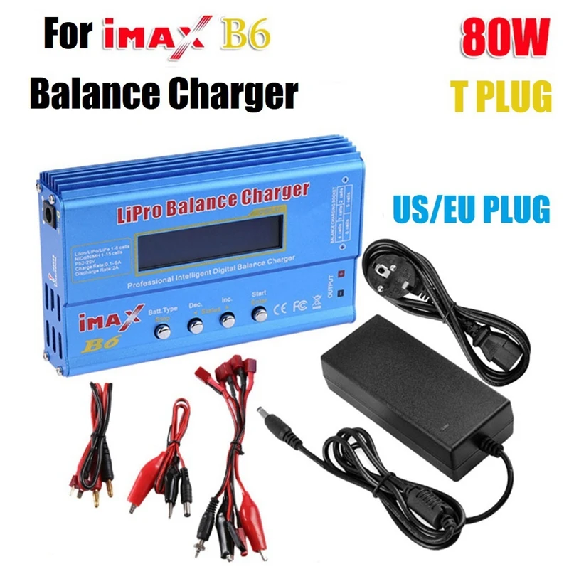 

For IMAX B6 80W Lipo Battery Charger+T Plug Lipo Nimh Li-Ion Ni-Cd Digital Lipro Balance Charger Battery Charger