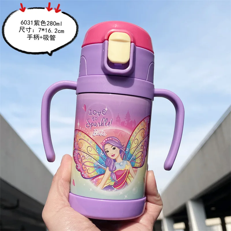 Anime Barbie Stainless Steel Thermos Cup Cartoon Student Large-capacity Direct Drinking Cup Cute Boys Girls Portable Straw Cup