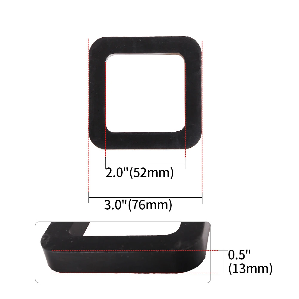 2 Inch Rubber Hitch Receiver Silencer Pad to Reduce Rattle Noise Tow and Stow for Adjustable Ball Mounts Trailer Car Truck 1PC