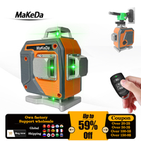 MaKeDa Laser Level 12/16 Lines 3D/4D Self-Leveling 360 Horizontal and Vertical Cross Super Powerful Laser Level Green Beam Tools