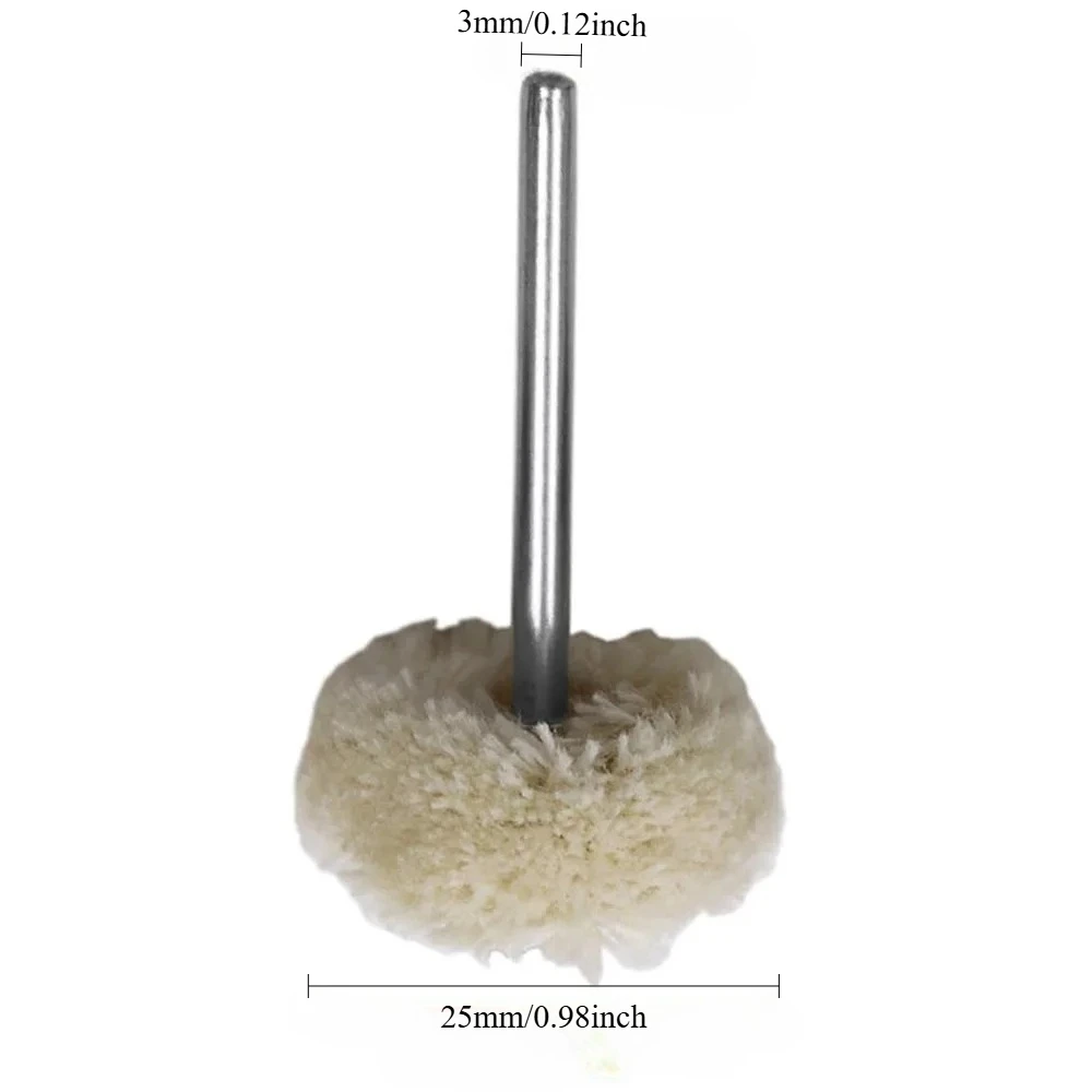 10Pcs/Pack 2.35mm/3mm Handle Diameter Wool Wheel, Polishing Wheel, Porcelain, Diamond, Golden and Silvery, etc. Polishing and Gr