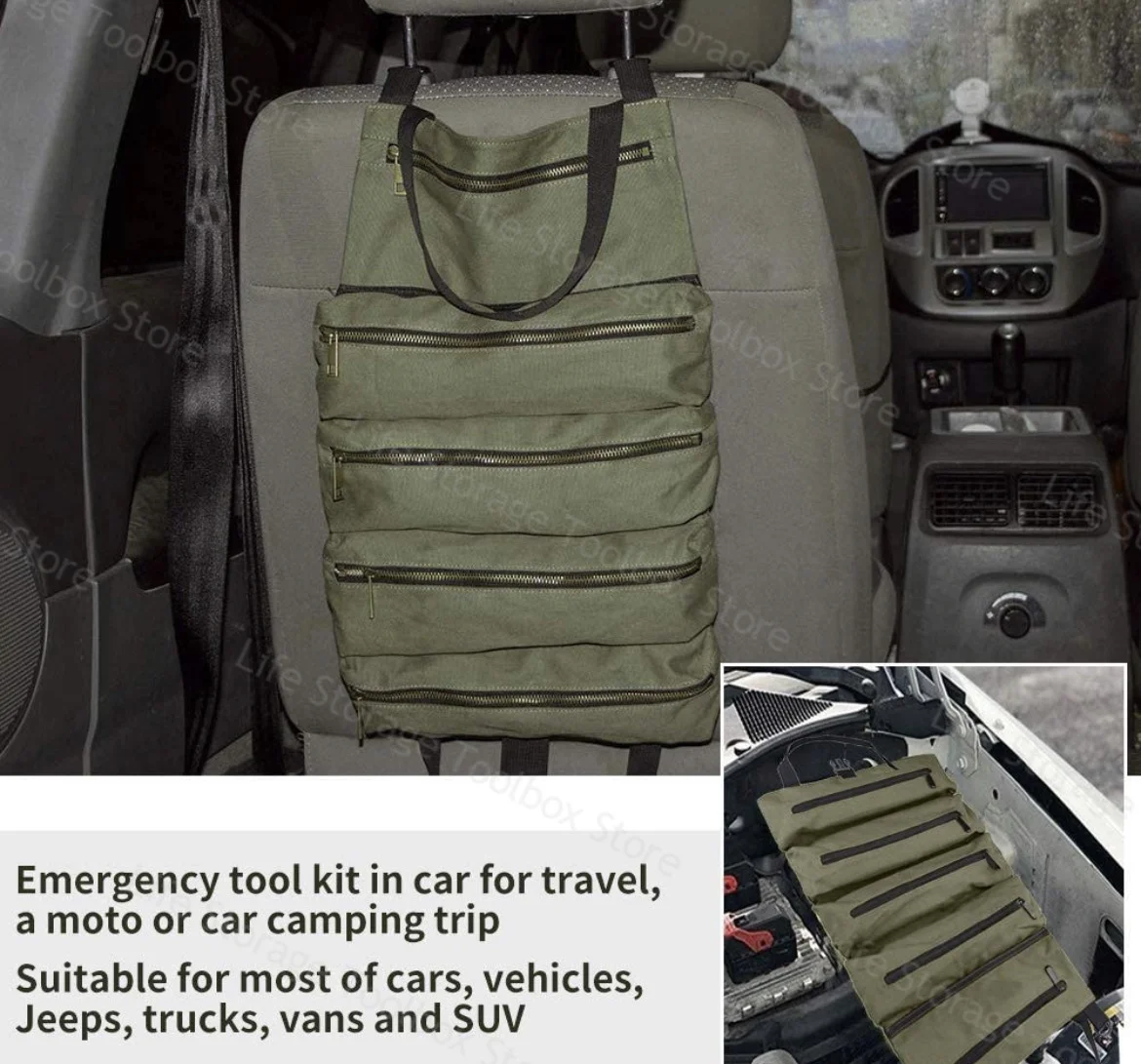 

Multi-Purpose Tool Bag Multi Pocket Hardware Tools Pouch Roll UP Portable Tools Organizer Bag for Automotive And Mechanical Work