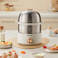 350W Electric Egg Boiler Breakfast Machine Automatic Steamer Egg Cookers Egg Custard Steaming Cooker with Timer Food Warmer 220V