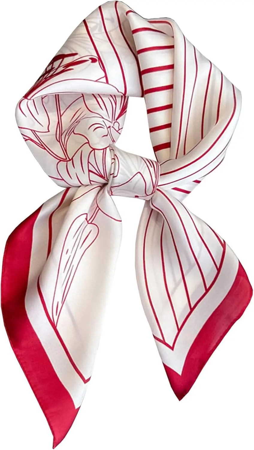 

Neck Scarf For Womens Silky Head Scarves Hair Bandanas Square Scarf Fashion Accessories lightweight