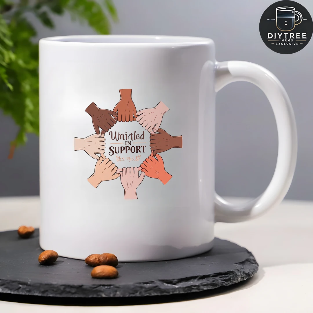 Чашка 11 унций + поддержка солидарности, ручная роспись чашка + детская чашка для холодных и горячих напитков — рождественский подарок для семьи и офиса