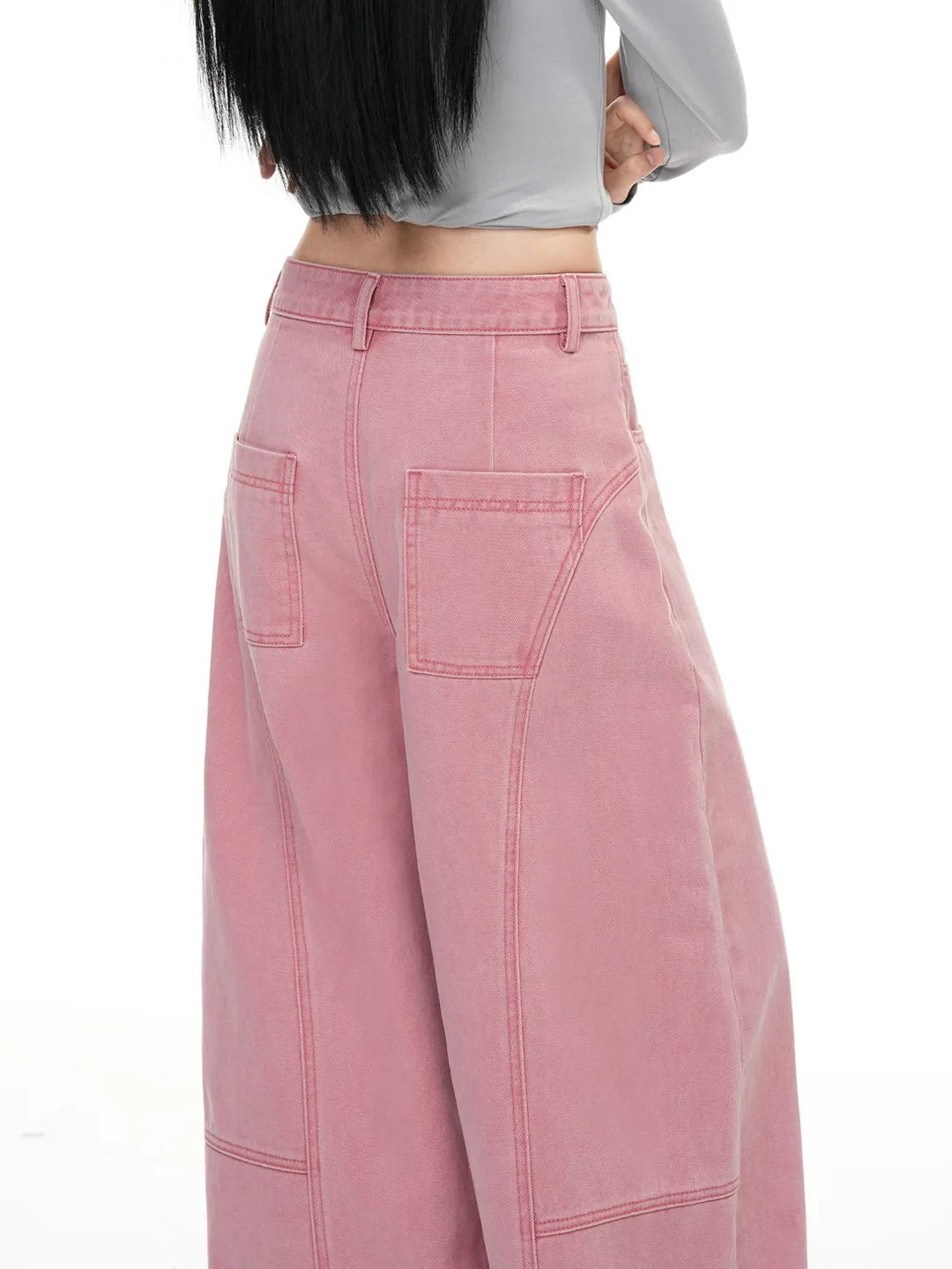 

American Style Wide Leg Jeans Women's Loose Slimming Pants Spring 2026 New Style Knife Pink Long Trousers Casual High Waist