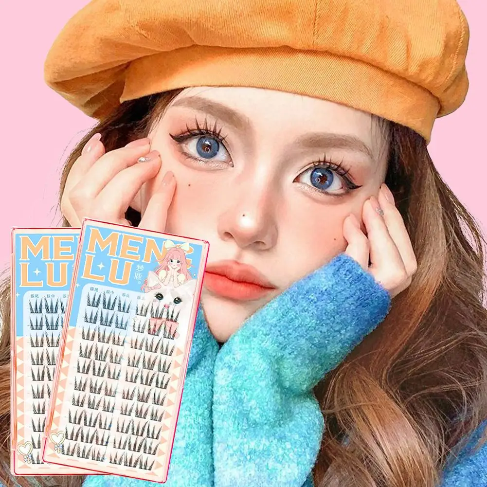 Pestañas postizas naturales de larga duración, herramienta de maquillaje de ojos gruesa, reutilizable e impermeable, autoadhesiva, resistente al sudor, E3X2