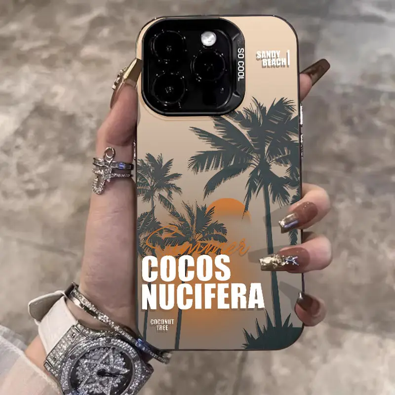 Island Coconut Sunset Phone Cases For iPhone 14 15 Cases iPhone 12 13 14 Pro Max XS X XR 7/8 Plus SE 2020 2022 Shockproof Cover