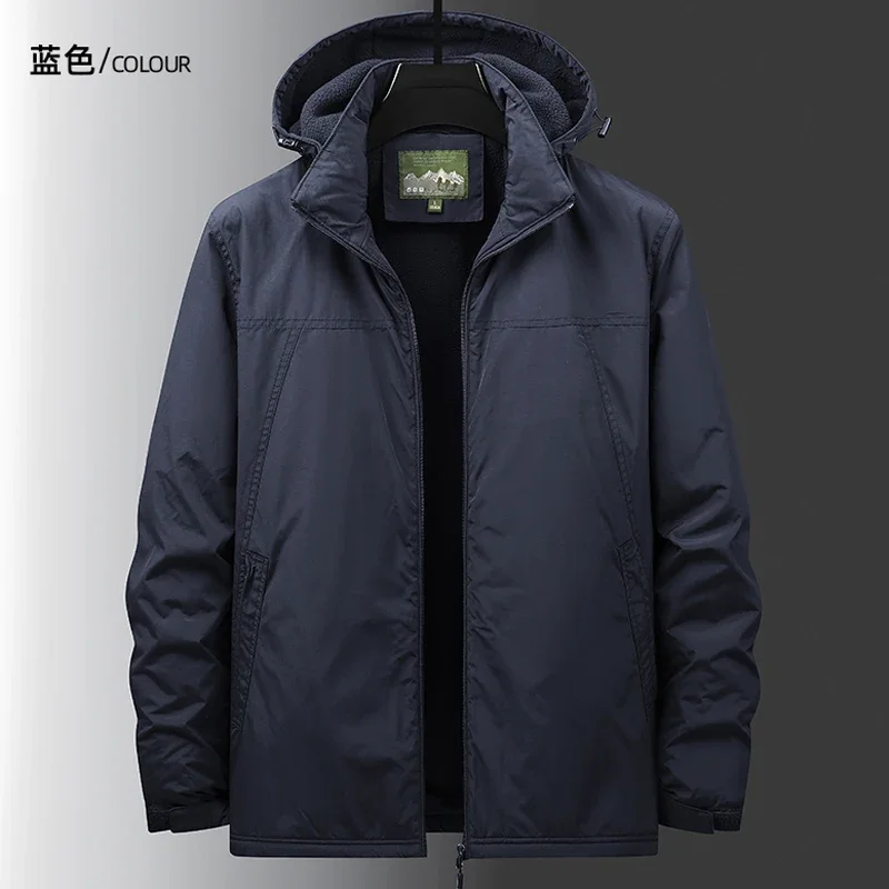 

Осенняя мужская спортивная уличная повседневная бархатная куртка, шляпа, съемная ветровка, флисовая теплая куртка с капюшоном, водонепроницаемые мужские пальто