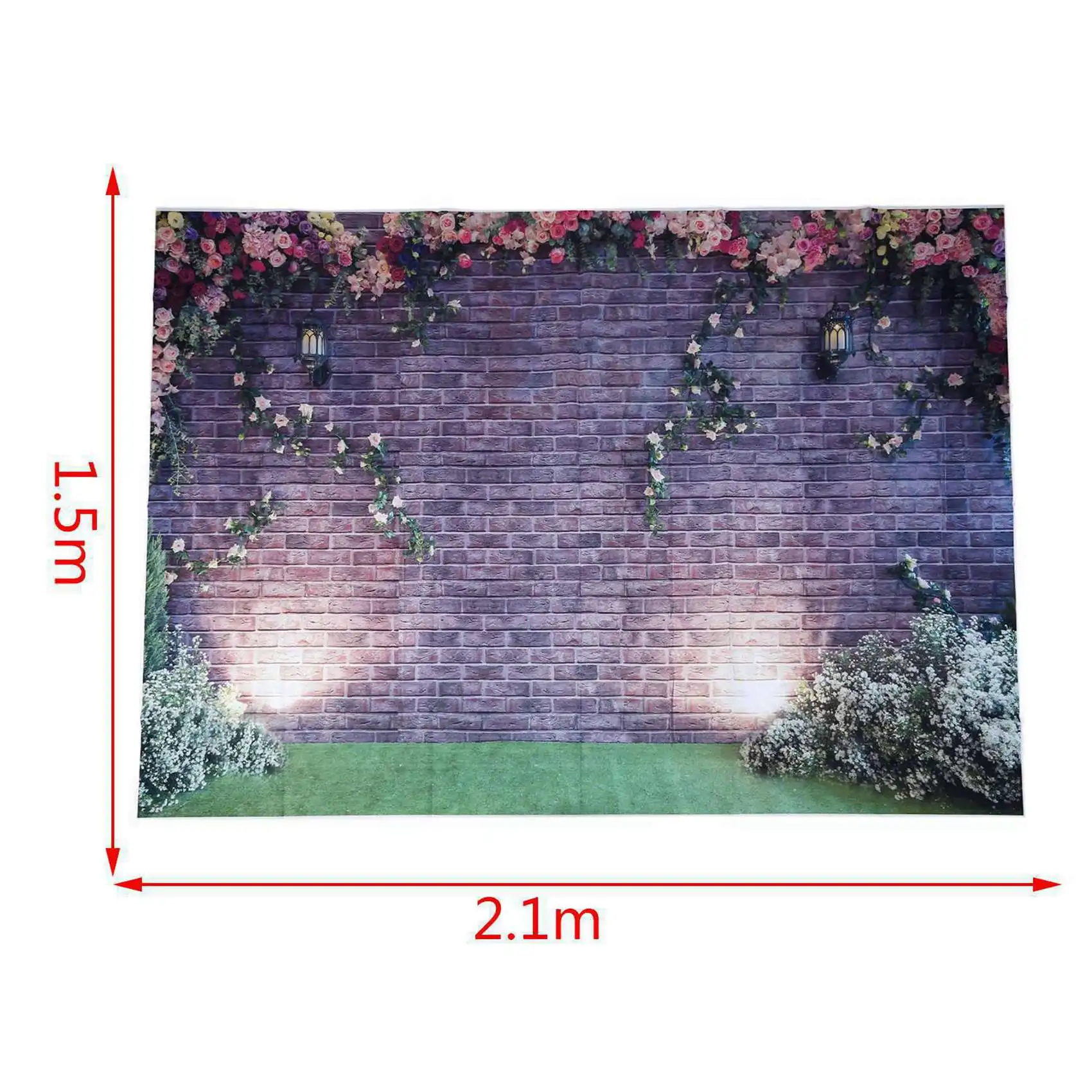 

2Pcs 7X5ft Flowers Wall Photography Backdrops Brick Backdrop Spring Stuido Background-Y47A