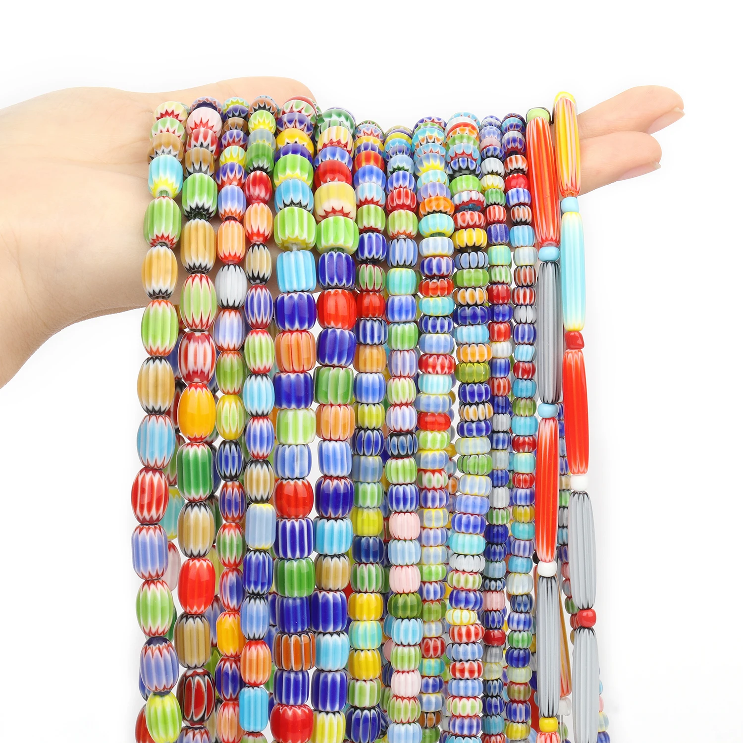 Colorful Nepal Lampwork Glass Seed Beads Charms Fashion Loose Spacer Beads for Jewelry Making DIY Earring Necklace Bracelet