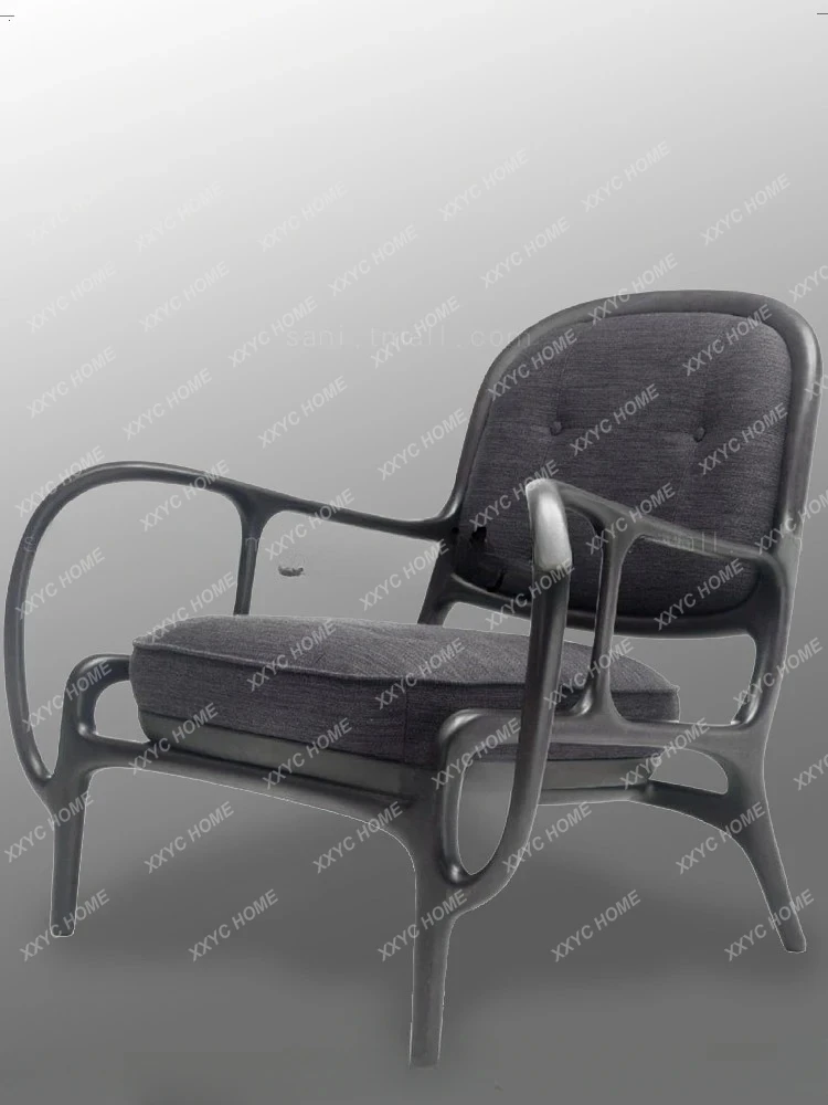 

Стул для отдыха из массива дерева, одиночный стул для гостиной, современная простота Nordic wabi-sabi, подлокотники из массива дерева