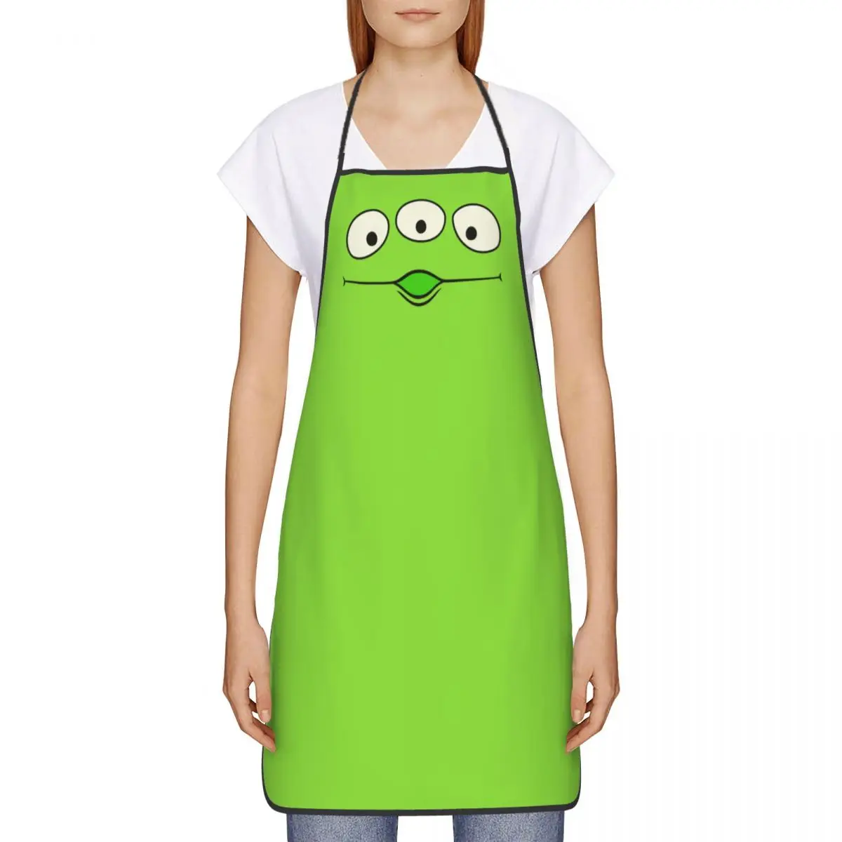 Custom Funny Toy Story Aliens Apron for Women Men Unisex Bib Cartoon Kitchen Cooking Tablier Cuisine Chef Painting