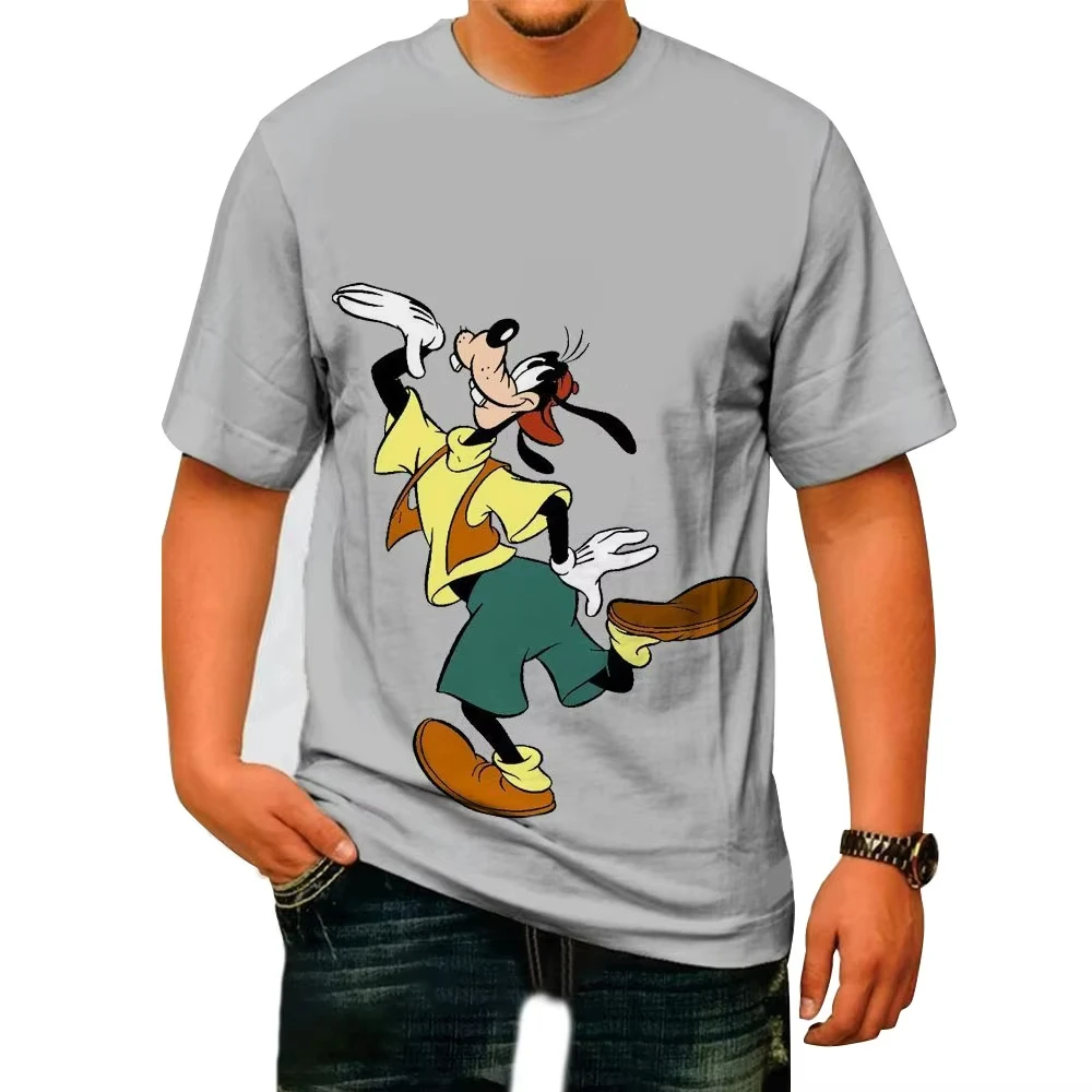 2025 nuevas camisetas con estampado 3D de Disney Goofy, ropa de calle de dibujos animados de Anime, camiseta informal de gran tamaño para hombres y mujeres, camisetas para niños y niñas