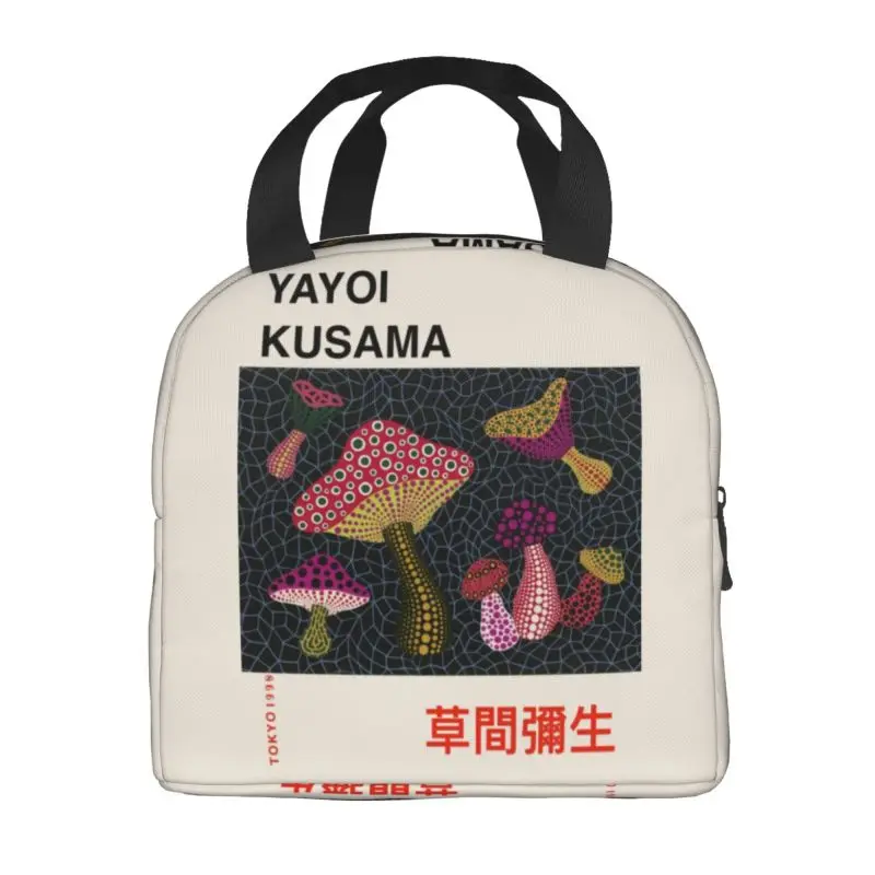 Fungo Yayoi Kusama borsa da pranzo isolata per le donne borsa termica per il pranzo a tenuta stagna borsa da viaggio per Picnic in ufficio