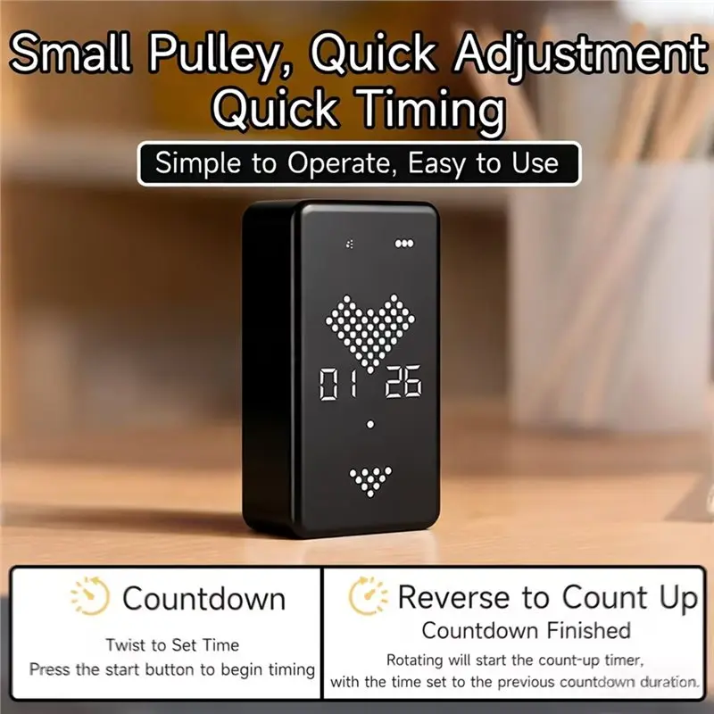 ABGE-Sand Timer Portable LED New Timer Rechargeable Magnetic Visual Timer For Classroom, Cooking