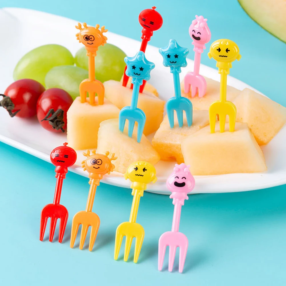 8-24Pcs Lunch Box Fruit Picks Toothpick Mini Creative Fruit Cake Dessert Food Fork Kids Snack Deco Forks Bento Salad Accessories