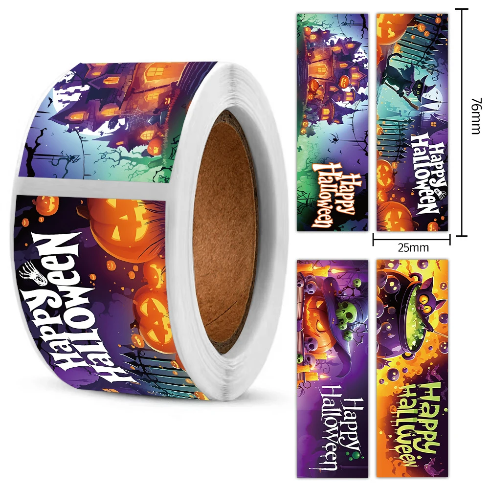 

120pcs/roll Funny Cartoon Halloween Graffiti Stickers Sealing Labels Sticker Scrapbook Phone Laptop Kids Reward Decals Toy Gift