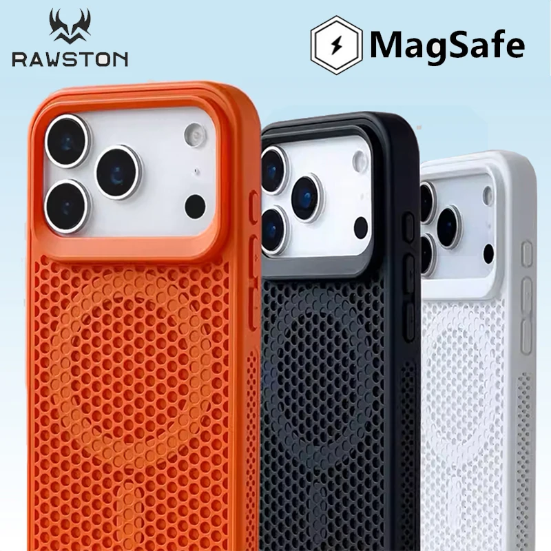 Image of Magnetische Wärmeableitung MagSafe-Hülle für iPhone 17 Pro Max 16 15 14 Plus 13 12 11 Honeycomb Hot Cooling stoßfeste Hartschale