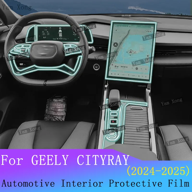 

For GEELY CITYRAY Car Panel Full set interior Film TPU Transparent Protective Film Central Control Navigation Panel Auto Sticker